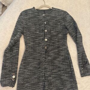 Black and grey tweed romper